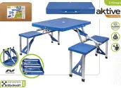 MESA CAMPING CON ASIENTOS PLEGABLE 85x64x67cm 52892 AKTIVE