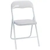 SILLA ACERO PLEGABLE ACOLCHADA BLANCA 78x46cm 75884-76917