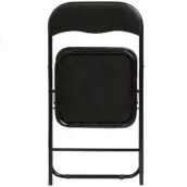 SILLA ACERO PLEGABLE ACOLCHADA NEGRA 78x46cm 11614