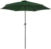 PARASOL SOMBRILLA ALUMINIO 3mt VERDE CON MANIVELA 53990