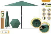 PARASOL SOMBRILLA ALUMINIO 3mt VERDE CON MANIVELA 53990