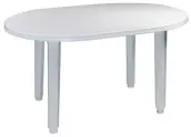 MESA RESINA OVAL 130x90cm BLANCA 4020 PLASMIR