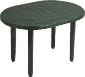 MESA RESINA OVAL 130x90cm VERDE 4020V PLASMIR
