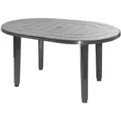 MESA RESINA OVAL 130x90cm ANTRACITA 4020ANT PLASMIR