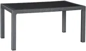 MESA FIBRA RATAN ANTRACITA 150x90x72cm 4090-06 PLASMIR