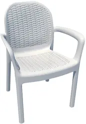 SILLON RATAN TECNOPOLIMERO+FIBRA VIDRIO BLANCO 8290-01 PLASMIR