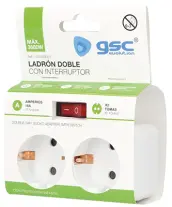 CLAVIJA DOBLE CON INTERRUPTOR 16A 103000001 GSC
