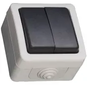 INTERRUPTOR DOBLE ESTANCO GRIS IP54 001200502 GSC