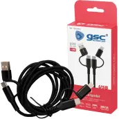 CABLE CARGADOR TRENZADO 4en1 1,5mt 2 USB C MICRO USB, USB A Y USB 105515017 GSC