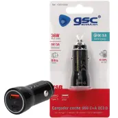 CARGADOR RAPIDO COCHE USB 1xC+1xA QUALCOMM 105515009 GSC