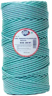 ROLLO 200mt CUERDA TENDER TRENZADA 5mm BICOLOR BLANCA/VERDE