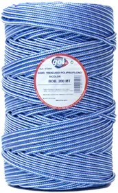 ROLLO 200mt CUERDA TENDER TRENZADA 5mm BICOLOR BLANCA/AZUL