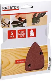 SET 5 HOJAS LIJA TRIANGULAR 140x140x80 G40 KRT220003 KREATOR