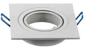 ARO EMPOTRABLE BASCULANTE 10x10cm C/PORTALAMPARAS BLANCO