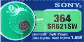 CAJA 10 PILAS BOTON 364 SR621SW de 1,55v SONY