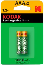 BLISTER 2 PILAS RECARGABLE LR03 650mAh Ni-MH KODAK