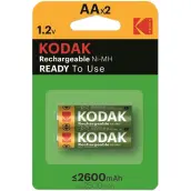 BLISTER 2 PILAS RECARGABLE LR06 2600mAh Ni-MH KODAK