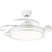 VENTILADOR TECHO 3 ASPAS PLEGABLES 109cm 36w MOTOR DC CALIMA BLANCO