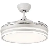 VENTILADOR TECHO 3 ASPAS PLEGABLES 109cm 36w MOTOR DC CALIMA BLANCO