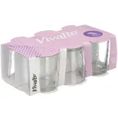 JUEGO 6 VASOS AGUA PUNTOS 260ml 79064 VIVALTO