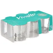 JUEGO 6 VASOS AGUA ONDAS 260ml 81901-79065 VIVALTO