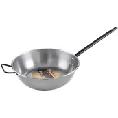 SARTEN PULIDA HONDA 36cm MANGO Y ASA PROFESIONAL PATA NEGRA IDEAL