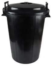 CUBO BASURA CON TAPA PLASTICO NEGRO 100lt ULISES