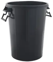 CUBO BASURA SIN TAPA PLASTICO NEGRO 100lt ULISES