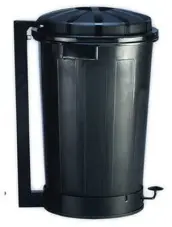 CUBO BASURA GOLIAT NEGRO CON PEDAL 70lt DENOX