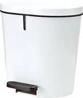 CUBO BASURA PEDAL PLASTICO BLANCO 8lt 24190 DENOX