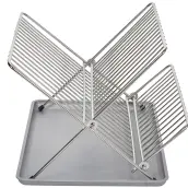 ESCURREPLATOS CROMADO PLEGABLE C/BANDEJA GRIS 89042 SAUVIC