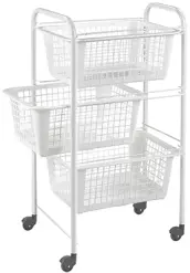 VERDULERO BLANCO C/RUEDAS 3 CAJONES 341803008 METALTEX