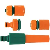 JUEGO 4 ACC. RIEGO CONECTORES+LANZA PLASTICO 89204 FLO