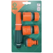 JUEGO 4 ACC. RIEGO CONECTORES+LANZA PLASTICO 89204 FLO