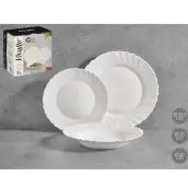 VAJILLA 18 PZAS PORCELANA OPAL OLAS 10290 VIVALTO
