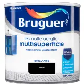 ESMALTE ACRILICO NEGRO BRILLO 250ml 5160658 BRUGUER
