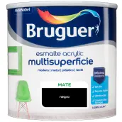 ESMALTE ACRILICO NEGRO MATE 250ml 5160686 BRUGUER
