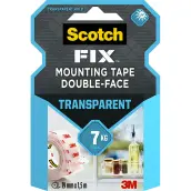 CINTA DOBLE CARA TRANSPARENTE 19mm x1,5mt 7kg 4910C SCOTH 3M