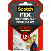 CINTA DOBLE CARA 19mm x1,8mt INTERIOR 12kg PGS05 SCOTH 3M