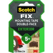 CINTA DOBLE CARA 19mm x1,5mt EXTERIOR 5kg 5344 SCOTH 3M