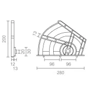 JUEGO BISAGRA PLASTICO COMPAS 280mm PARA ZAPATERO 94025