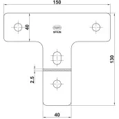 CAJA 10 PLACA ´TE´ BICROMATADO 150x130x40x2.5mm MOD.506 AMIG