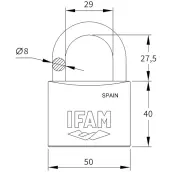 CANDADO 50mm IBERDROLA LEVANTE IBL K50 IFAM