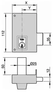 CERRADURA 56-CP 60 DCH B/PERFIL 56C60DHP YALE