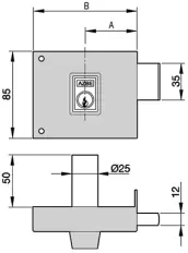 CERRADURA 124-AP 80 DCH B/PERFIL 12480DHP YALE