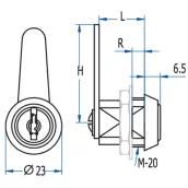 CERRADURA BUZON LENGUETA RECTA M20 L18.5 MOD. 135 C40 AGA