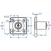 CERRADURA ARMARIO SOBREPONER 25mm MOD. 362 AGA