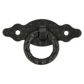 TIRADOR ANILLA HORIZONTAL CASTELLANO NEGRO 80x28mm 6125 AMIG