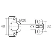 CAJA 24 BISAGRA CAZOLETA METAL S/CODO 26mm 19223 MICEL