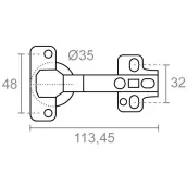 CAJA 24 BISAGRA CAZOLETA METAL RECTA 35mm CON PISTON 19241 MICEL